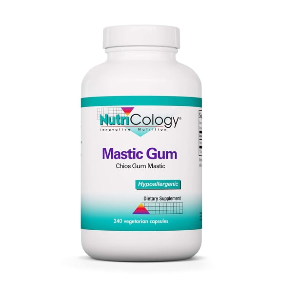 NutriCology Mastic Gum - Supports Digestive Comfort - Delivers 1000 mg Chios Mastic Gum Resin per Serving - Vegetarian & Hypoallergenic - 120 Servings - 240 Capsules