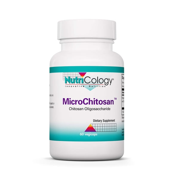 Nutricology MicroChitosan Supplement - Chitosan Oligosaccharide, Cleansing Support Binder, Enhanced Detoxification, 1800mg Vegetarian Pills - 60 Count