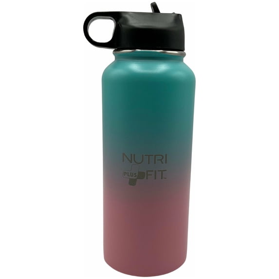 NutriFit Plus 40oz Stainless Steel Reusable Insulated Water Bottle, Leak-Proof for Hot & Cold Drinks - Cotton Candy