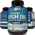 thumbnail image 1 of NutriFlair Fish Oil Omega 3 Supplement for Brain and Heart Health 180 Softgels, 1 of 8