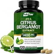 NutriFlair Organic Citrus Bergamot Supplement for Heart Health & Metabolism, 251 Extract, 120 Caps