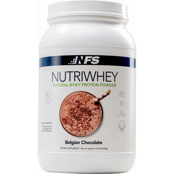 NF Sports Grass Fed Nutri Whey 23g Protein Powder, No Artificial, Belgian Chocolate, 2.03 pounds
