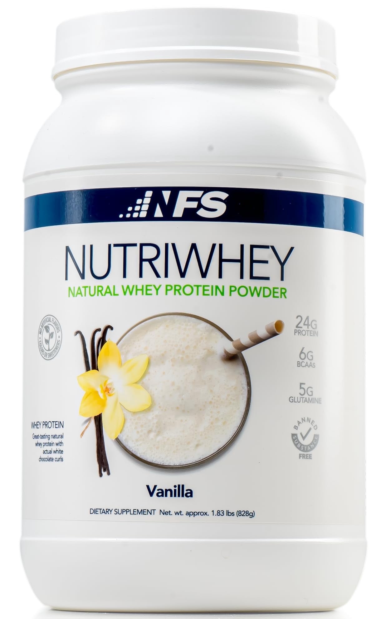 NF Sports Grass Fed Nutri Whey 23g Protein Powder, No Artificial, Vanilla, 2.03 pounds