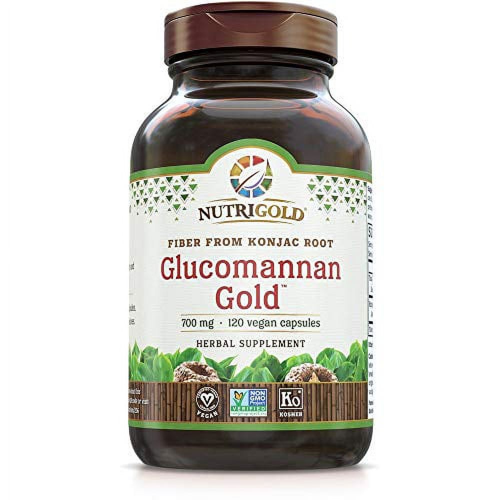 NutriGold GOLD, Konjac Root Fiber for Weightloss, 700mg, 120 Vegetarian Capsules