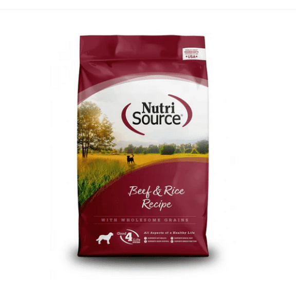 NutriSource Beef & Brown Rice Recipe Dry Dog Food 12 lb