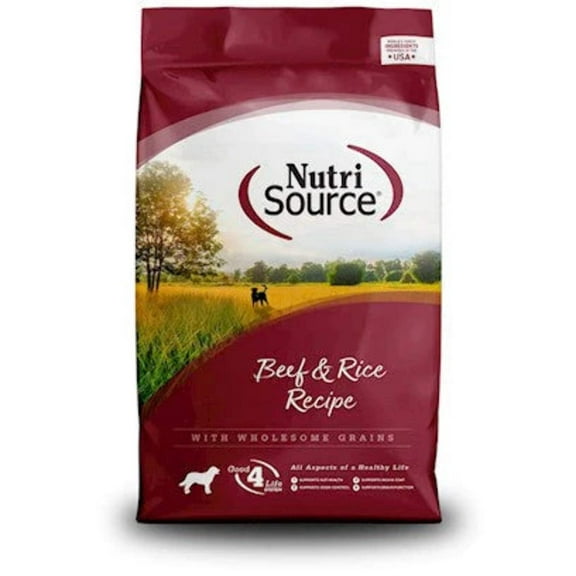 NutriSource Beef Rice Recipe with Wholesome Grains Dry Dog Food, 4LB