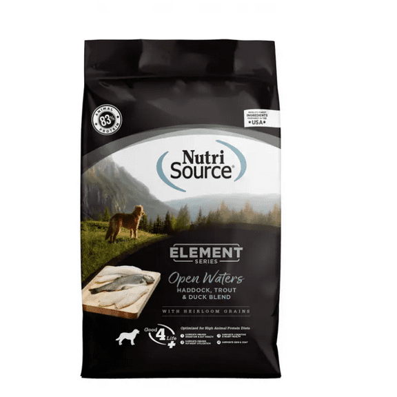 NutriSource Element Series Open Waters Recipe With Heirloom Grains Dry Dog Food 12 lb