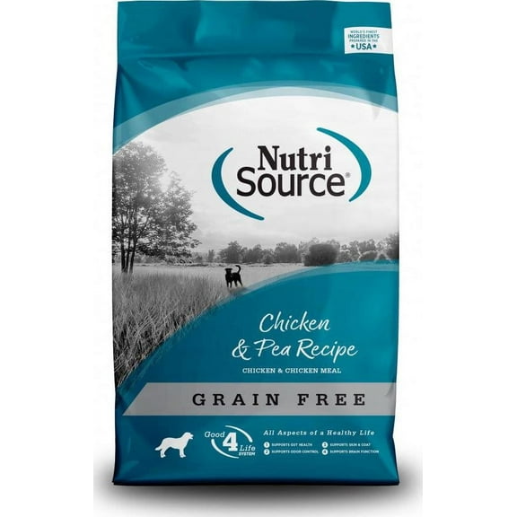 NutriSource Grain Free Chicken and Pea Dry Dog Food 12 lb