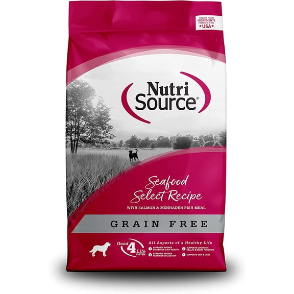 NutriSource Grain Free For All Life Stages Seafood Select Recipe Dog Food 26 lb