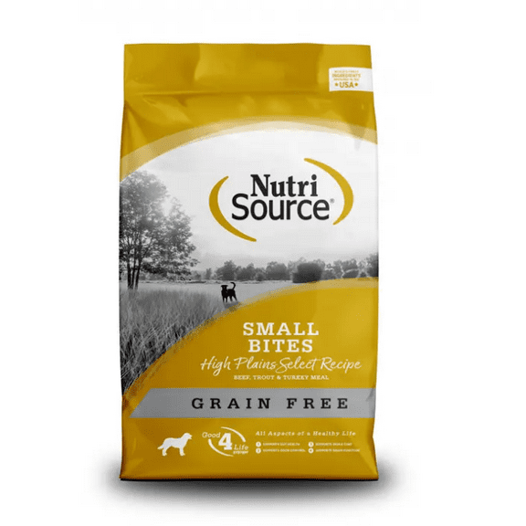 NutriSource Grain Free High Plains Select Small Bites Dry Dog Food 12 lb