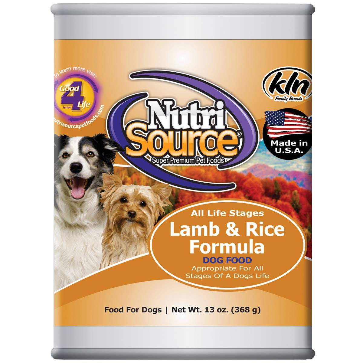 NutriSource Lamb & Rice AIF4 Canned Dog Food 12/13 oz Case