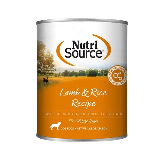 NutriSource, Lamb & Rice Recipe W/Wholesome Grains Canned Dog Food, 13.2 Ounce