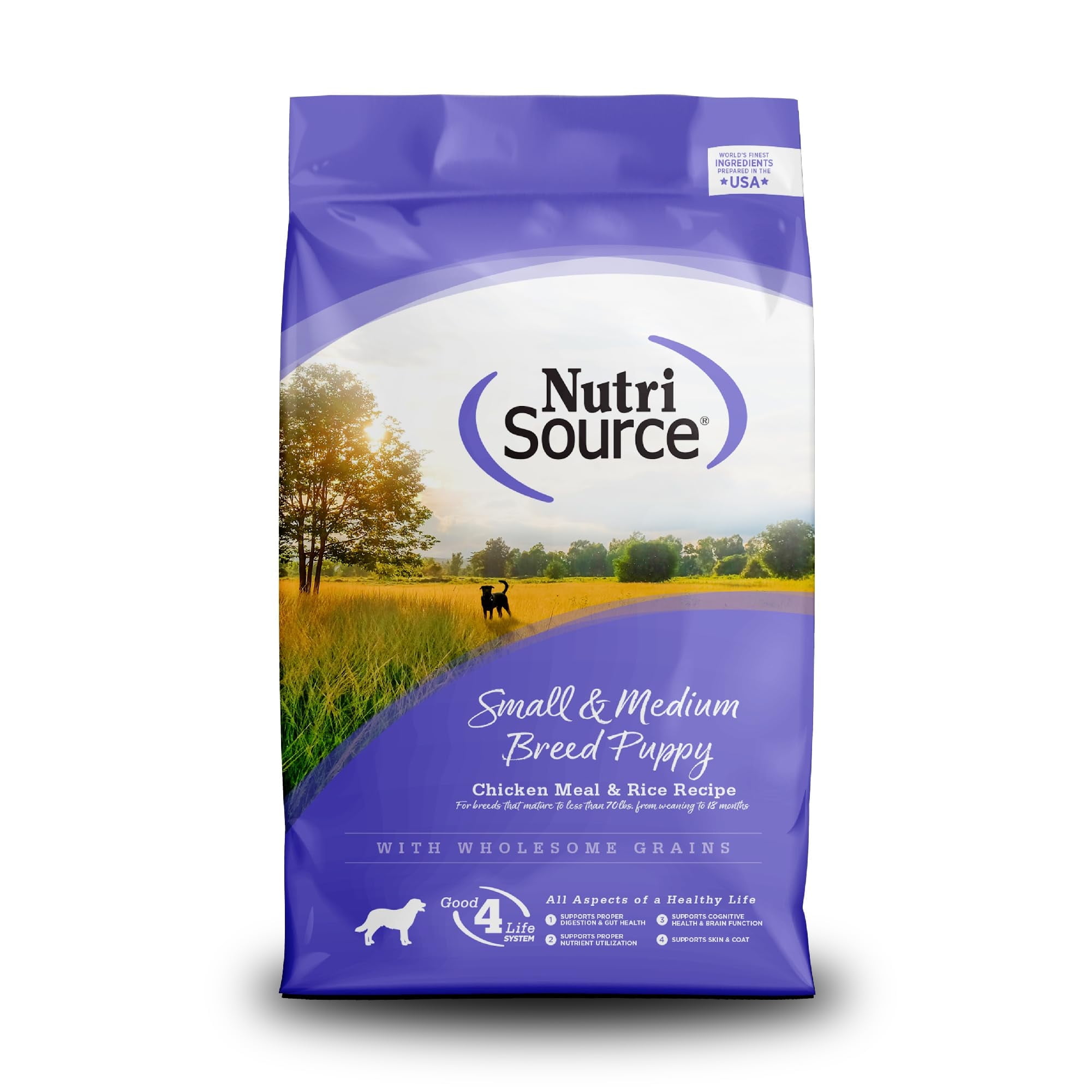 NutriSource Small & Medium Breed Puppy Chicken Meal & Rice Recipe Dog Food 12 lb