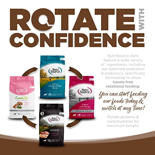 NutriSource Pure Vita Dog Food, Made with Chicken and Brown Rice, with Wholesome Grains, 25LB