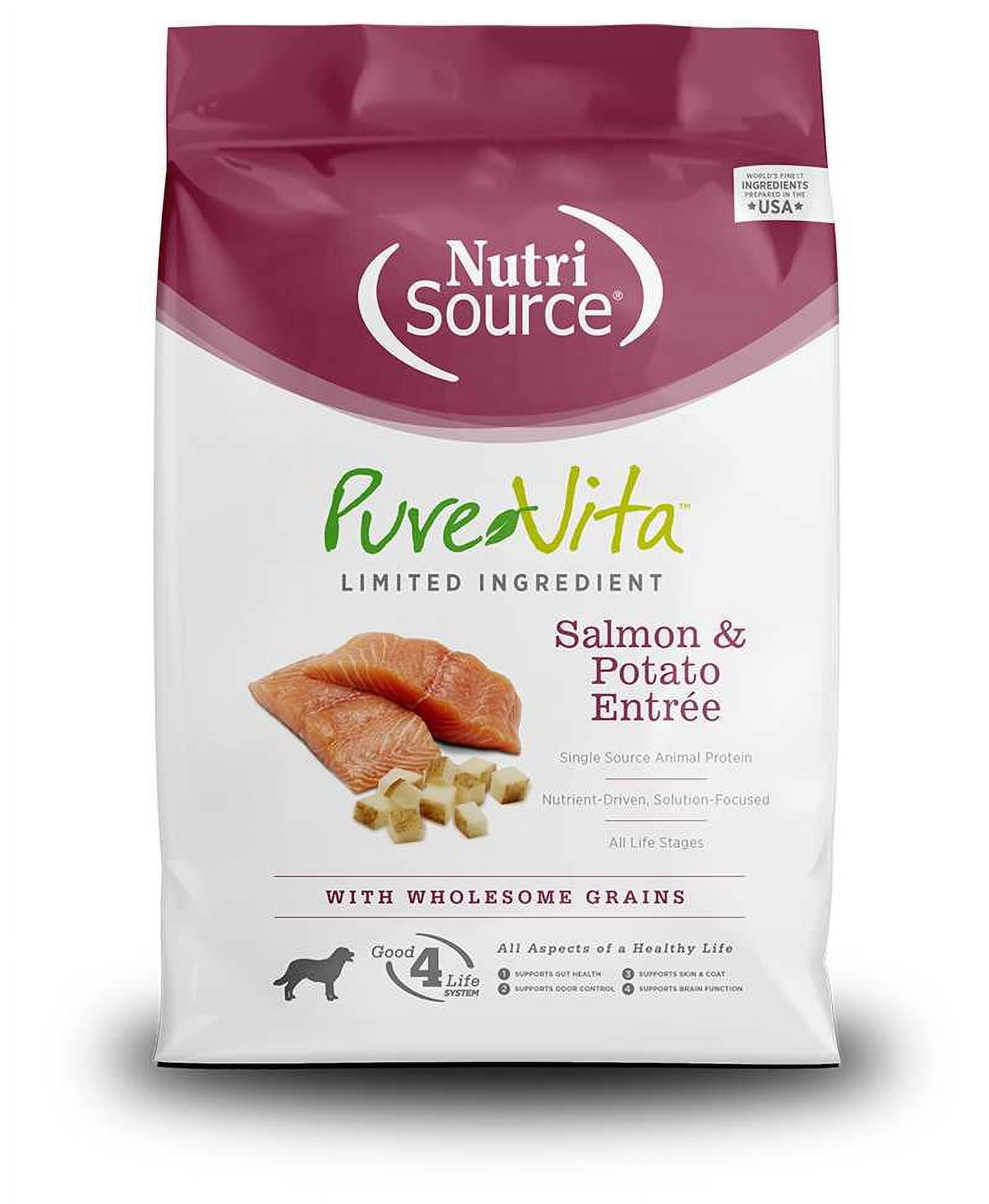 NutriSource Pure Vita Dry Dog Food Salmon and Potato 15Pound