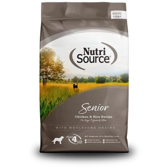 NutriSource Senior Chicken  Rice Recipe with Wholesome Grains Dog Food - 4LB