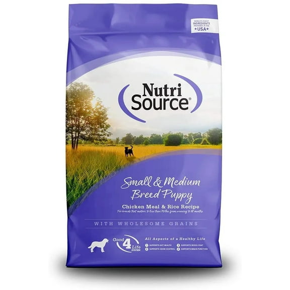 NutriSource Small & Medium Breed Chicken Meal & Rice Recipe 15Lb