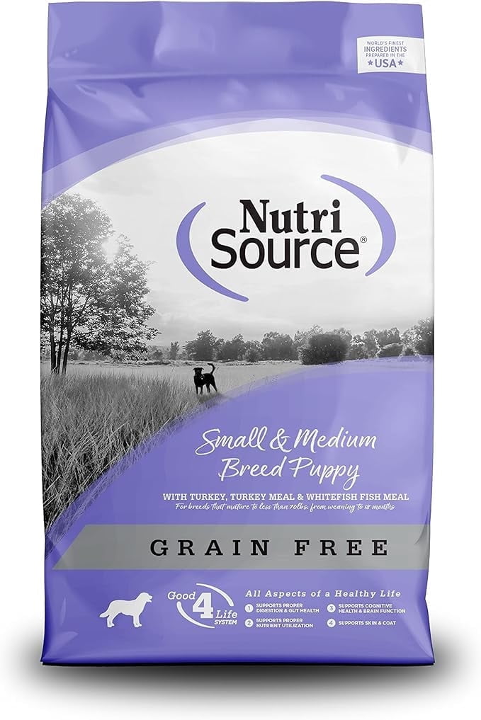 NutriSource Grain Free Dry Puppy Food for Small and Medium Breeds ...