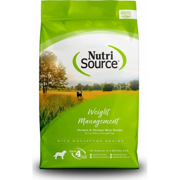 NutriSource Weight Management Chicken and Chicken Meal Dry Dog Food 4 lb