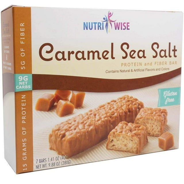 NutriWise Divine Caramel HHA1 Sea Salt Gluten Free Diet Snack Bars