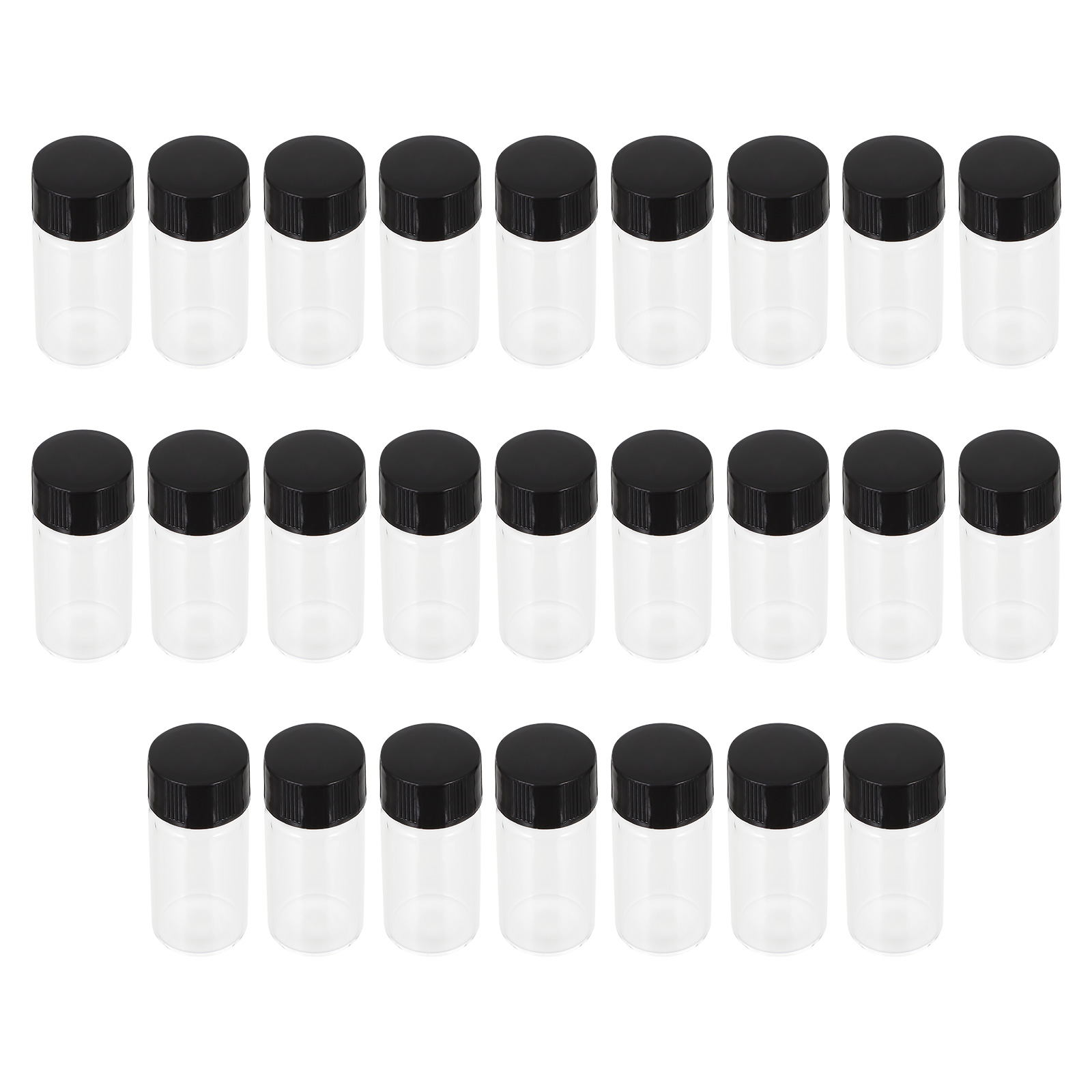 Nutrianeous 25pcs Clear Glass Bottles Reagent Storage Container 5ml Glass Bottle with Lid