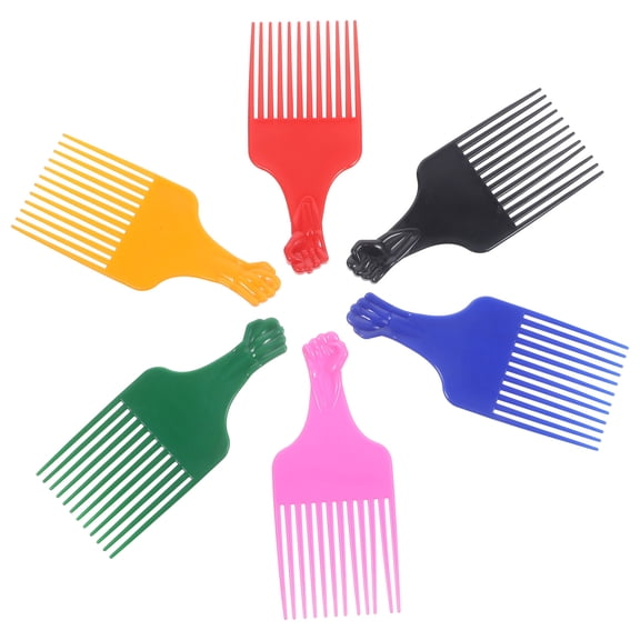 Nutrianeous 6Pcs Durable Plastic Combs Hair Lift Combs Beard Pick Combs for Women Men