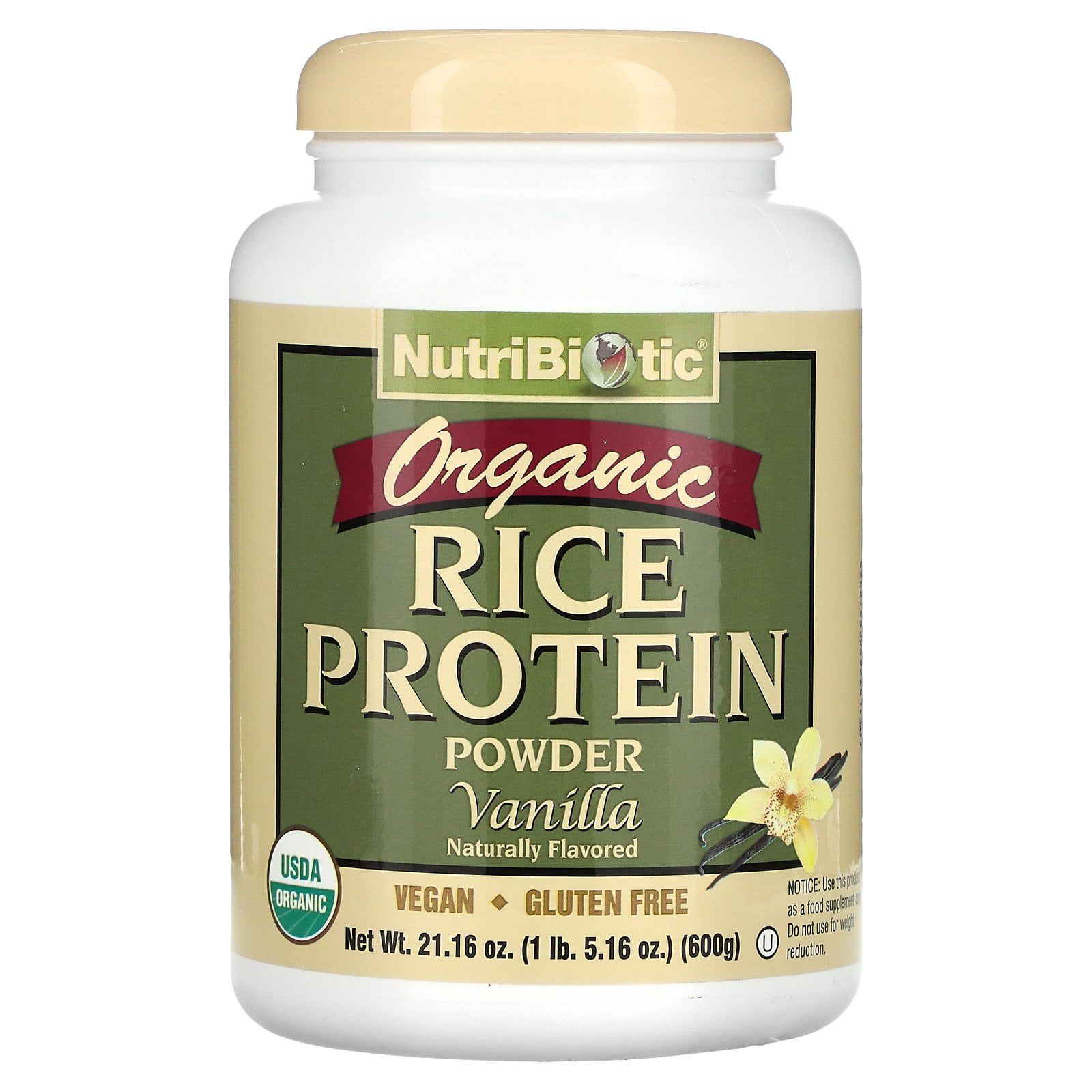 Nutribiotic Organic Vegan Rice Protein Vanilla 1.5 lbs.