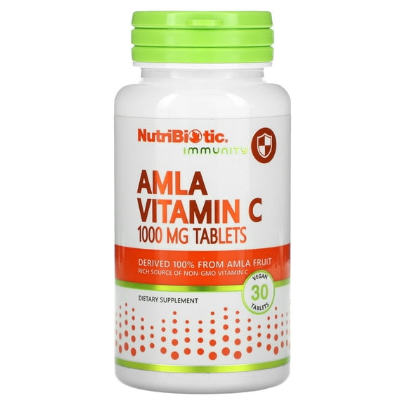 NutriBiotic Immunity, Amla Vitamin C, 1,000 mg, 30 Vegan Tablets
