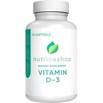 Nutricashop Vitamin D-3 10,000 IU, High Potency, Immune Support Supplement W/Olive Oil, 90 Softgels