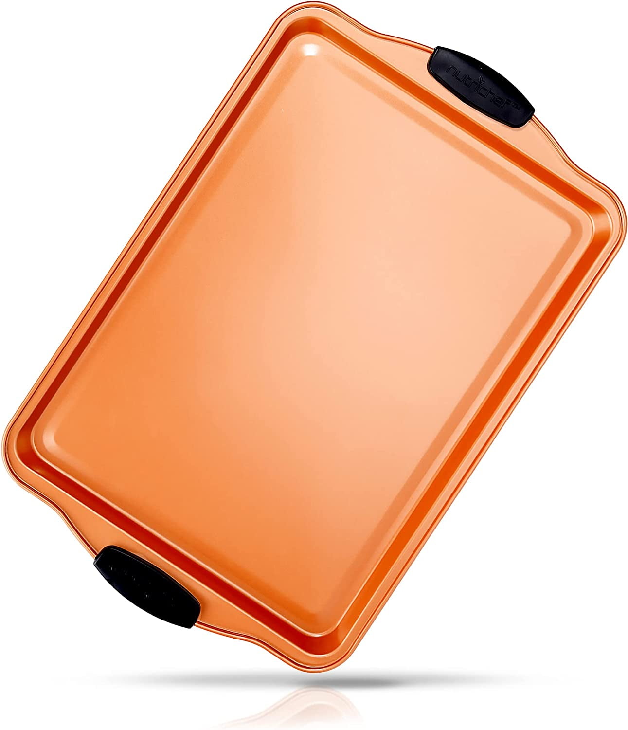 Nutrichef 15” Non-Stick Cookie Sheet, Medium Copper Commercial Grade Quality Carbon Steel Bakeware