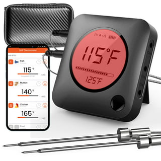 NutriChef PWIRBBQ90 - BBQ Thermometer - Kitchen & Outdoor Wireless Grill  Thermometer with Smartphone App Monitoring