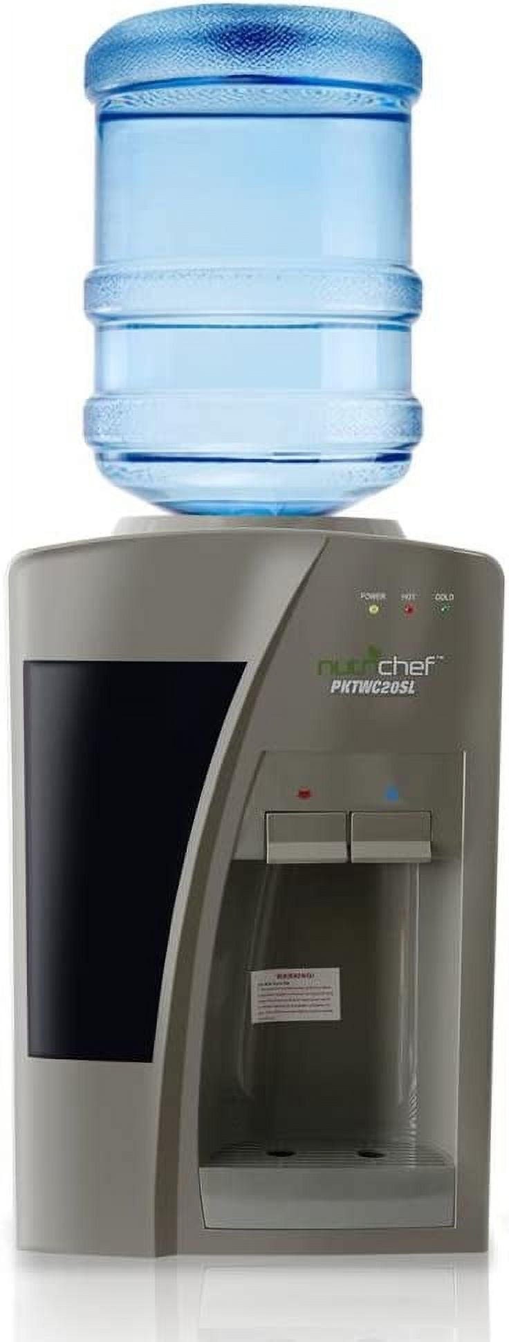 Nutrichef Countertop Water Cooler Dispenser Hot & Cold Water, Holds 3