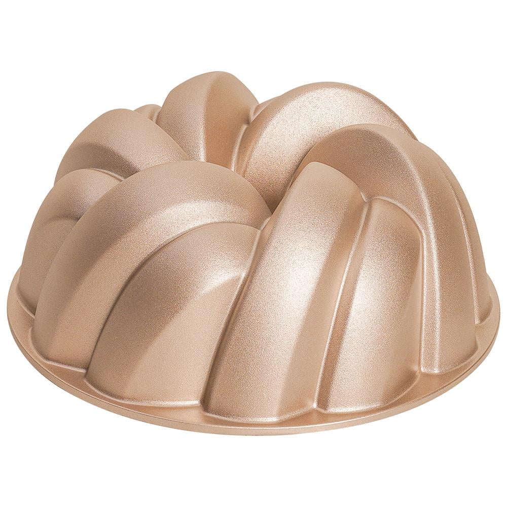 Nutrichef Extra Thick Cast Aluminum Cascade Fluted Cake Pan Baking Pan, 2 Layers Non-Stic
