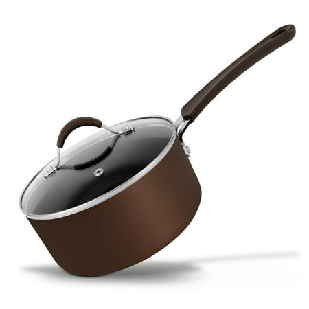Nutrichef Non-Stick High-Qualified Kitchen Cookware with See-Through Tempered Glass Lids, 2.5 Quart