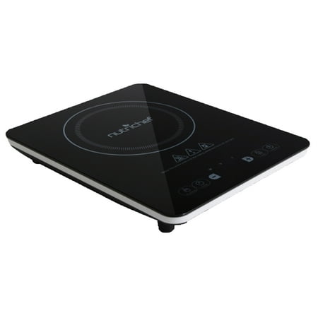 NutriChef 14.2 in Electric Cooktop - 1 Elements - Temperature Control, Non-stick, Easy Clean - Black