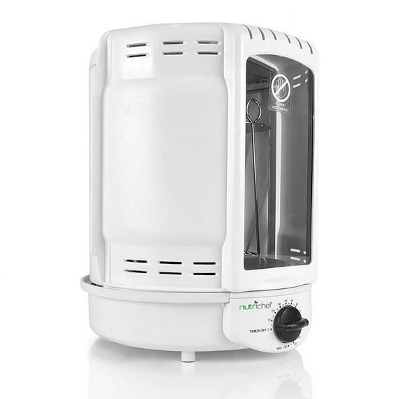 Nutrichef Vertical Countertop Rotisserie Rotating Oven (white)