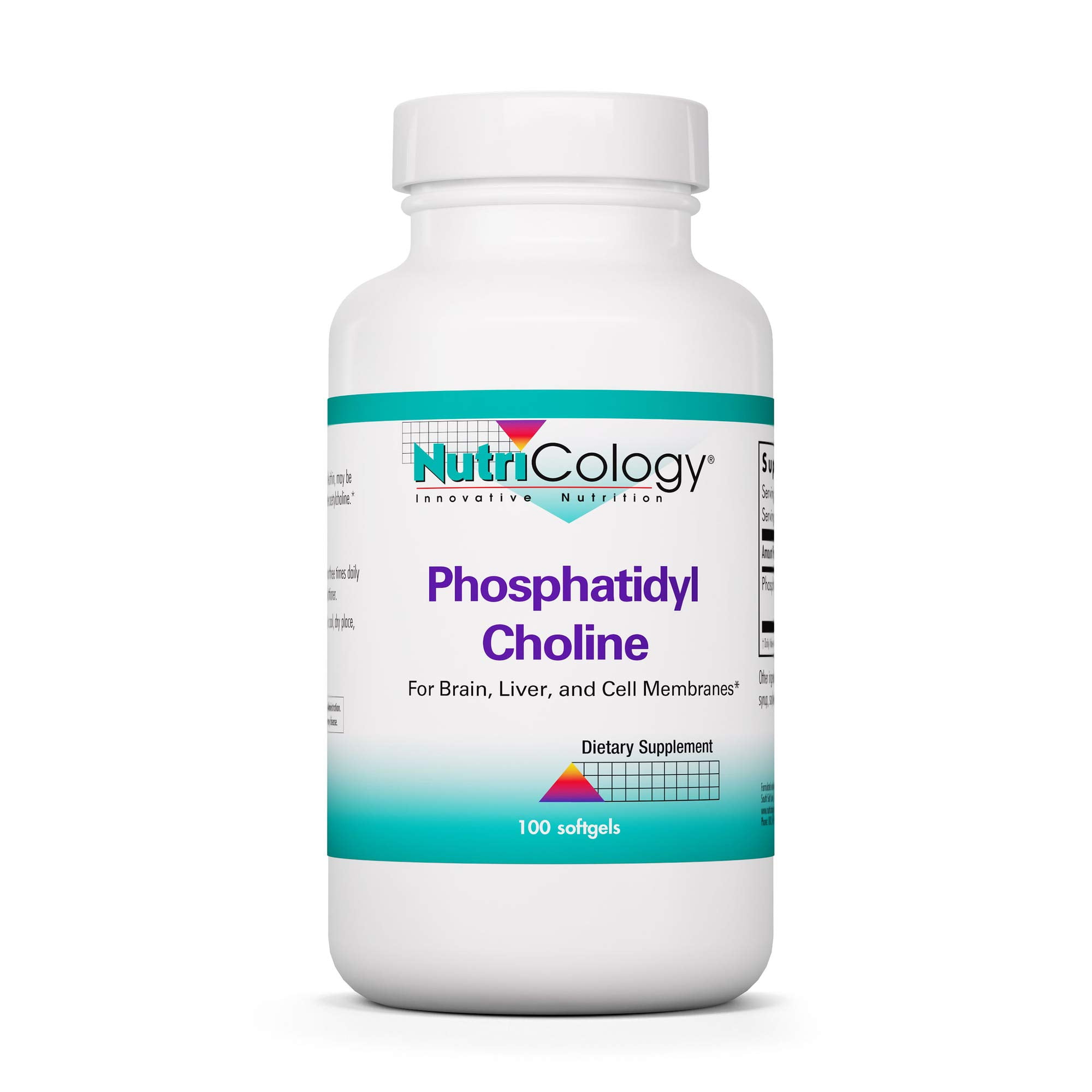 Nutricology Phosphatidyl Choline Supplement - Lecithin Capsules, Digestive Enzymes for Liver, Fat Digestion Support, Choline Supplements for Fatty Liver, 1540mg Softgels - 100 Count