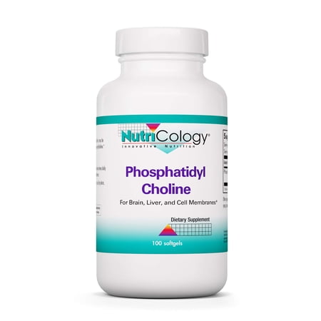 NutriCology Phosphatidyl Choline - 385 mg Phosphatidylcholine Lecithin - Brain, Liver & Cell Membrane Support - Softgel Capsules - Soy-Based Supplement - 25 Servings - 100 Count