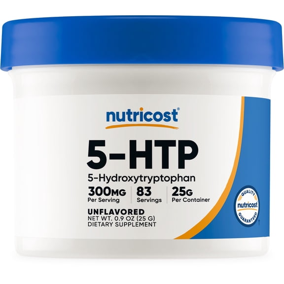 Nutricost 5-HTP Powder Mix 25 Grams (300mg Per Serving) - Non-GMO Supplement