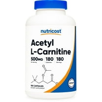 Nutricost Acetyl L-Carnitine 500mg, 180 Capsules - Non-GMO & Gluten Free Supplement