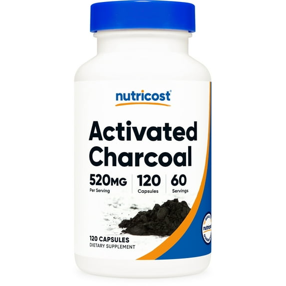 Nutricost Activated Charcoal 520mg, 120 Capsules - Non-GMO & Gluten Free Supplement