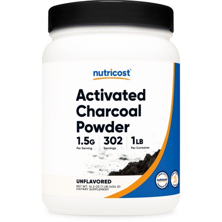 Nutricost Activated Charcoal Powder 1lb - Teeth Whitening Supplement