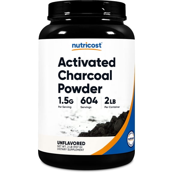 Nutricost Activated Charcoal Powder 2lbs - Gluten Free, Non-GMO Supplement