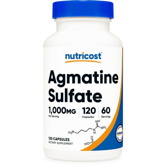 Nutricost Agmatine Sulfate 1000mg, 120 Capsules (500mg Per Capsule) Supplement