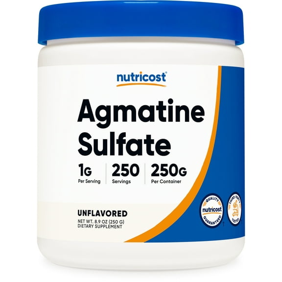 Nutricost Agmatine Sulfate Powder 250 Grams - Non-GMO Health Supplement