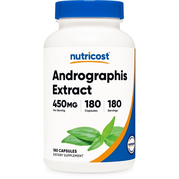 Nutricost Andrographis Extract 450mg, 180 Vegetarian Capsules - Non-GMO & Gluten Free Supplement