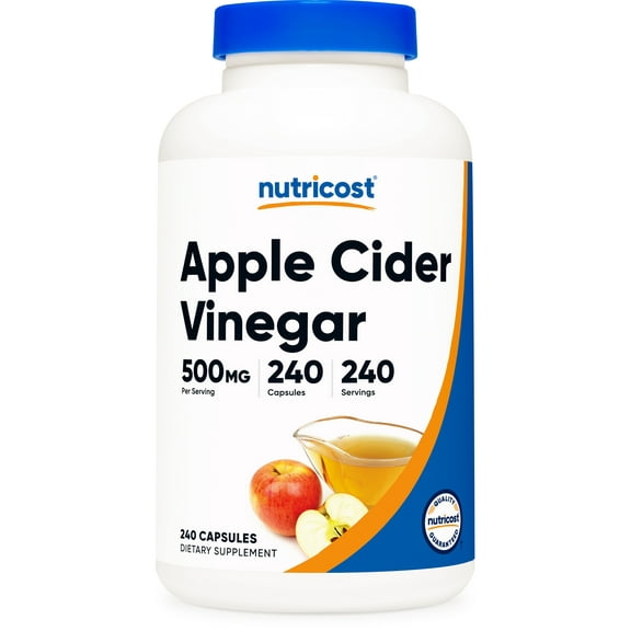 Nutricost Apple Cider Vinegar 500mg, 240 Capsules - Vegetarian and Non-GMO