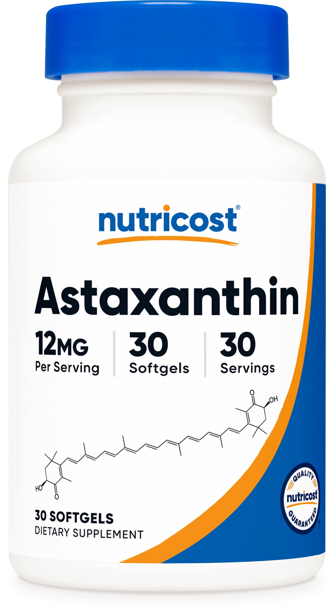 Nutricost Astaxanthin 12mg, 30 Softgels, Natural Dietary Carotenoid from Microalgae