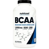 Nutricost BCAA 1000mg, 500 Capsules (250 Serv), Branched Chain Amino Acids