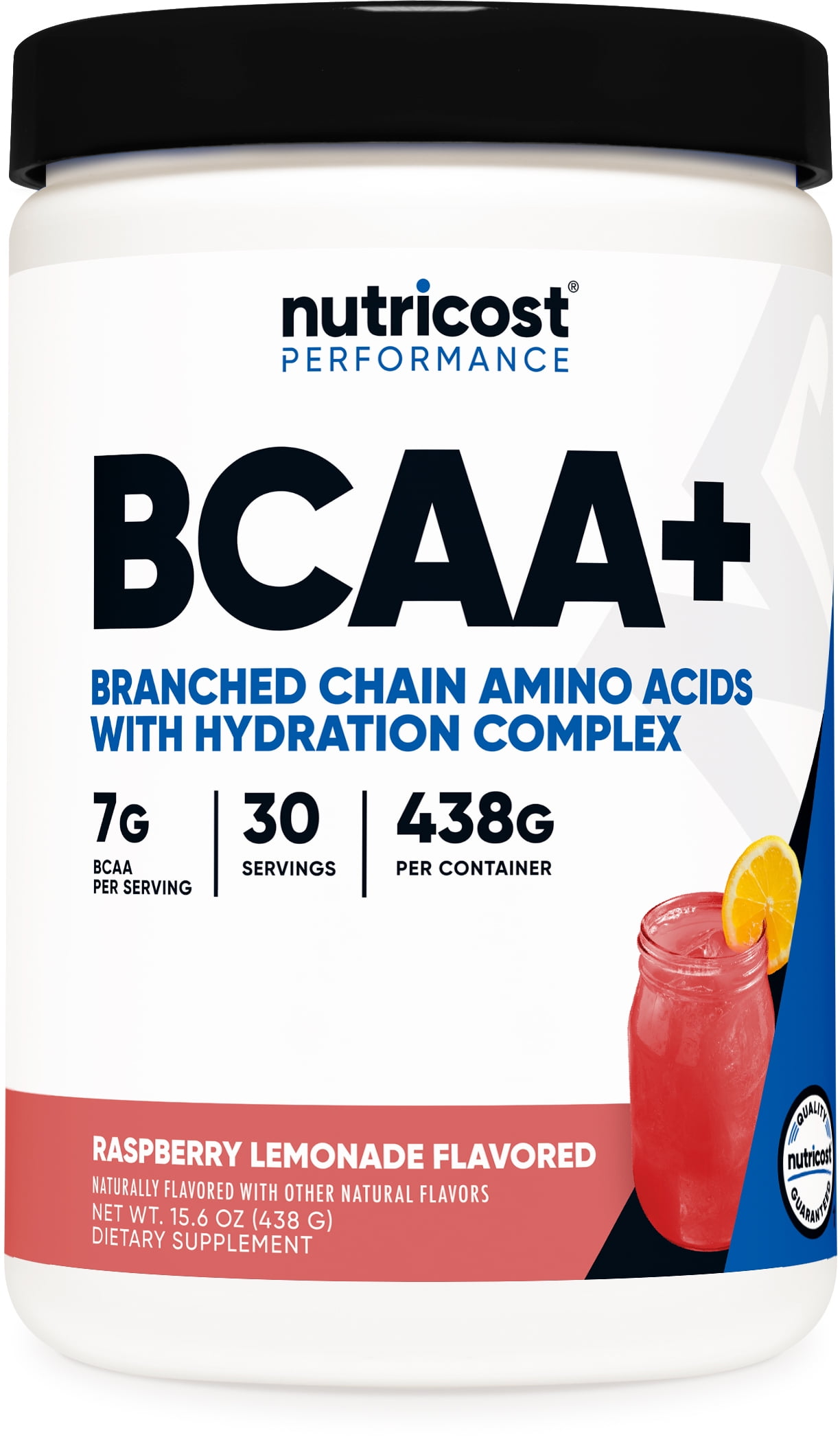 Nutricost BCAA+ Hydration Powder (Raspberry Lemonade) 30 Servings - Branched Chain Amino Acids with Hydration Complex - Gluten-Free, Non-GMO